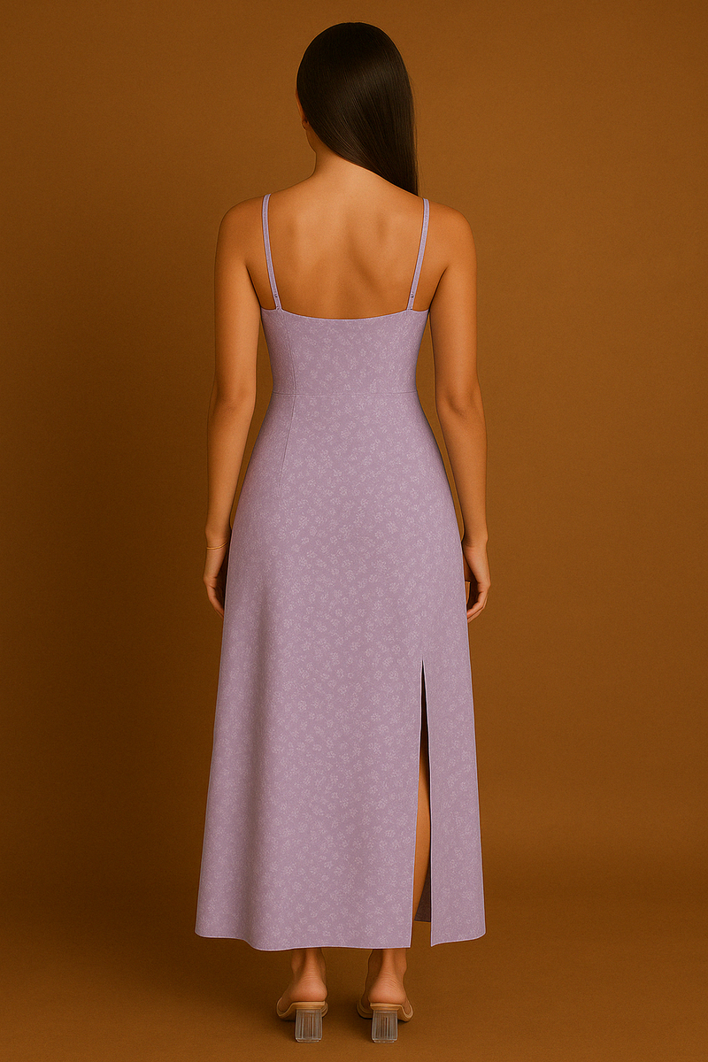 Floral Elegance Side Slit Maxi Dress
