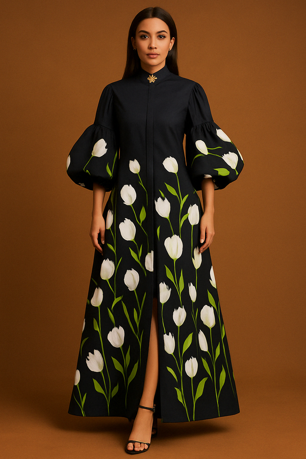 Bold Bloom Statement Duster Coat
