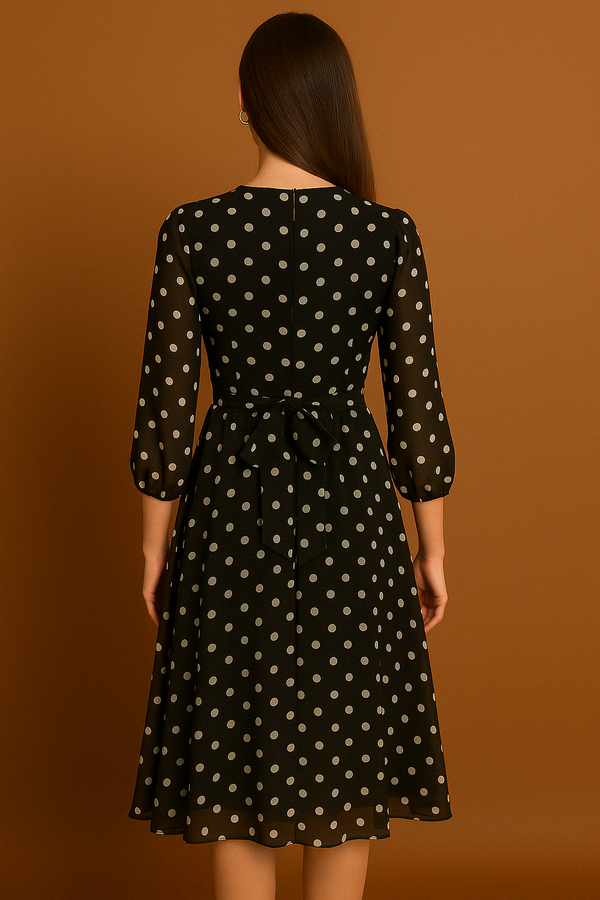 Chiffon Polka Dot Midi Dress