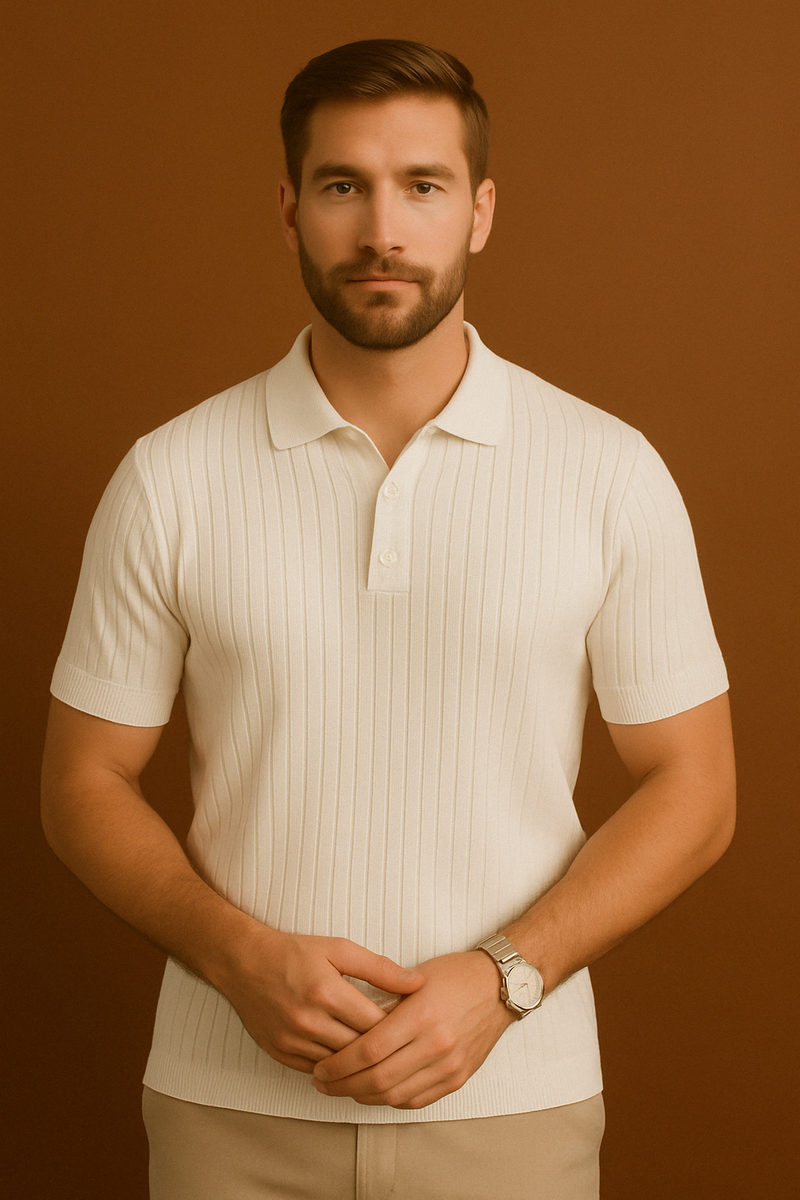 Riviera Ribbed & Knitted Polo Shirt